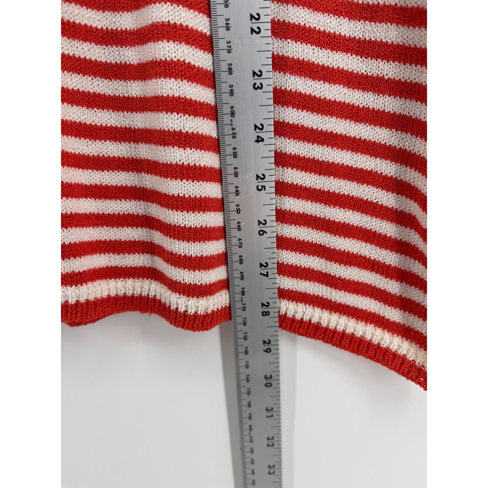 CHAUS & CO Womens Plus Size 3X Red White Striped Sleeveless Knit Top - Picture 4 of 6